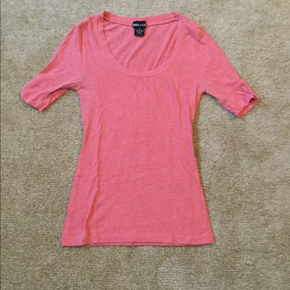 Wet Seal Pink 3/4 Length Sleeve Shirt